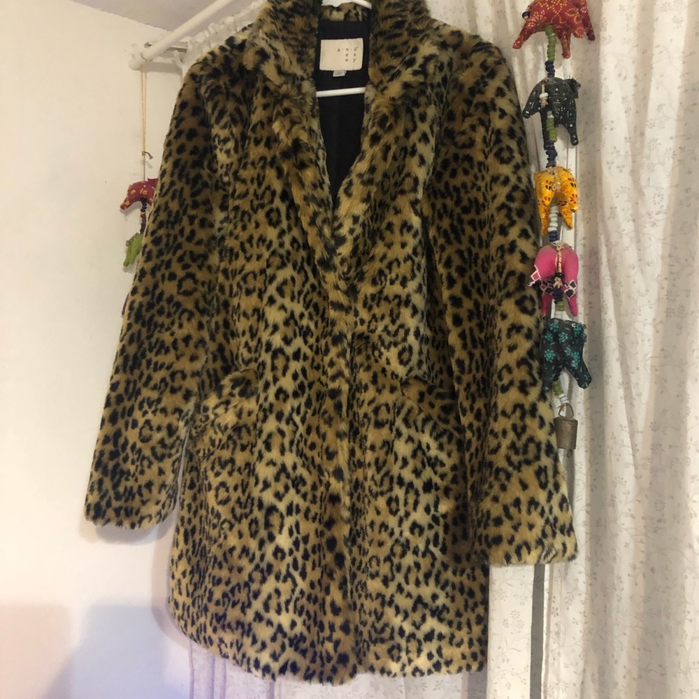 A New Day Faux Fur Leopard Coat